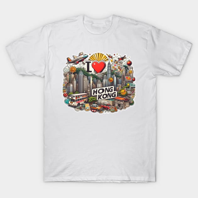 I Love Hong Kong T-Shirt by BukovskyART